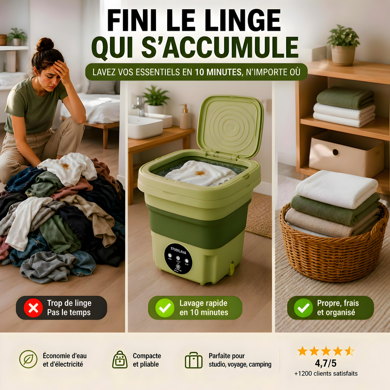 Lavez vos vêtements n’importe où, en quelques minutes